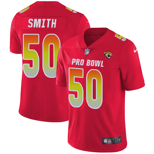 Nike Jaguars #50 Telvin Smith Red Men's Stitched NFL Limited AFC 2018 Pro Bowl Jersey - Click Image to Close